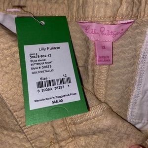 Lilly Pulitzer Gold Shorts